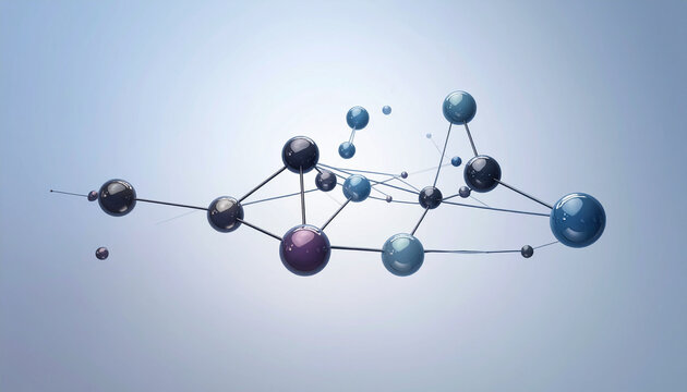 Abstract molecular structure on light background