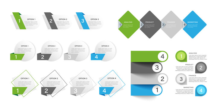 Business infographics set. Data visualization, business statistics, planning and analytics