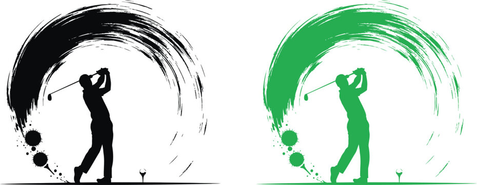 Celebrating fathers day artistic silhouette of a father and child swinging a baseball bat together