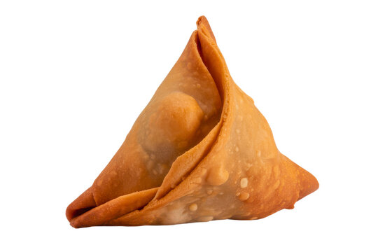 Crispy fried samosa isolated on transparent background