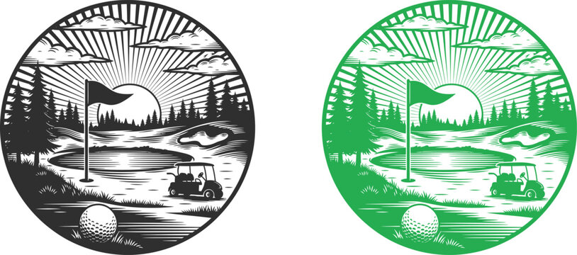 Celebrate fathers day with golf vintage style oval designs for dad golfer and loving family