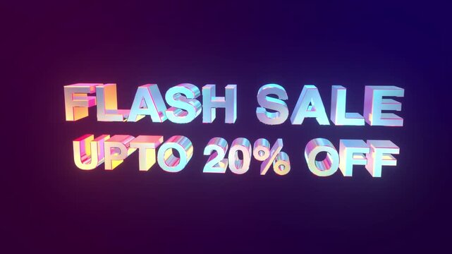 Flash sale concept with up to 20 percent discount designed for ecommerce platforms, online shopping promotions, retail campaigns, and social media advertising