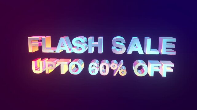 Flash sale concept with up to 60 percent discount designed for ecommerce platforms, online shopping promotions, retail campaigns, and social media advertising