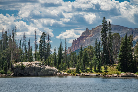 Sandstone bluff in the High Lakes Wilderness Study Area, Beartooth Wilderness, Wyoming, USA