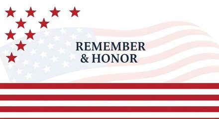 Fototapeta premium Patriotic American Flag Remember Honor Graphic