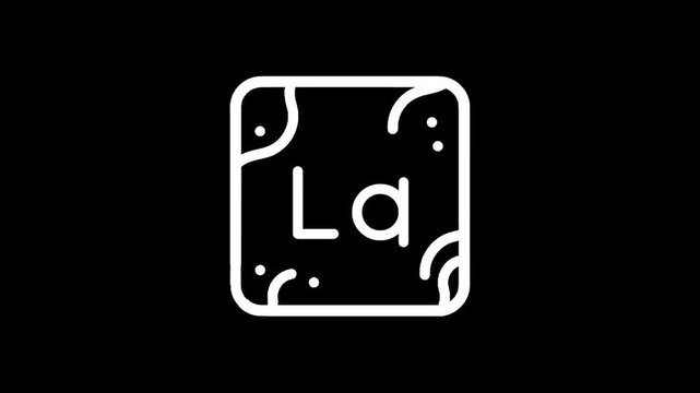 Periodic table element 57 La, Lanthanum symbol and atomic number icon