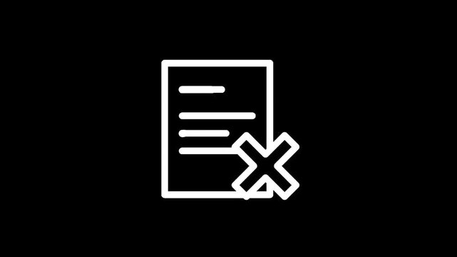 Document with a red cross icon indicating rejection or cancellation