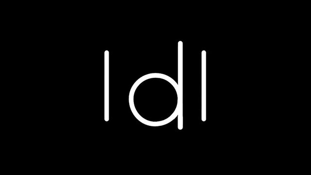Minimalist white abstract symbol on black background, modern design element