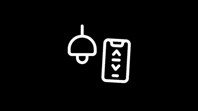 Smart home lighting control via mobile app interface with up and down arrows