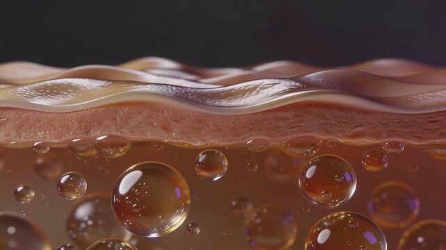 Skin Layers Animation with Hydration Bubbles
