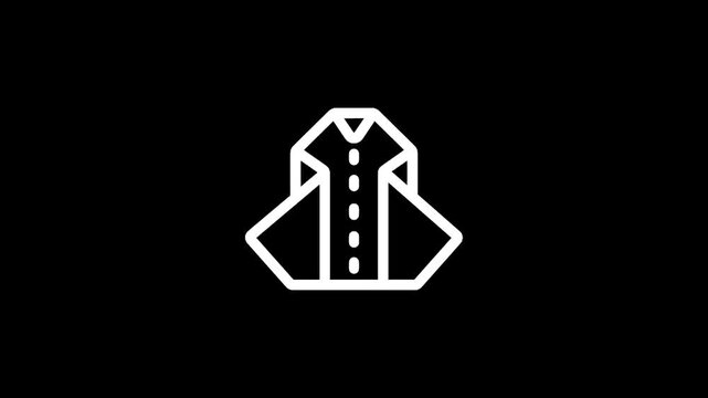 Minimalist white origami paper airplane icon on black background