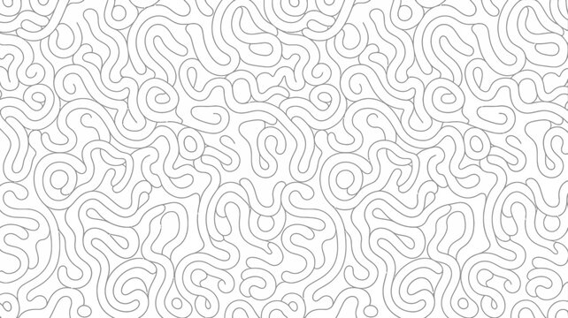 Abstract line pattern, seamless flowing wavy lines black and white organic design continuous line art background