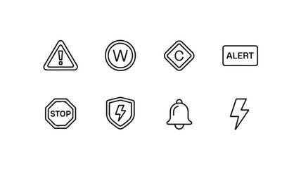 Fototapeta premium Safety and warning icons set for construction and industry
