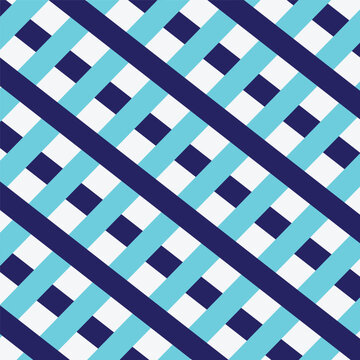Diagonal stripes in navy blue, white, and cyan colors blue white pattern geometric abstract. 