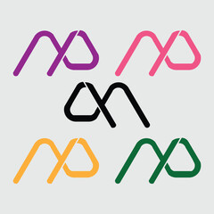 A creative abstract illustration featuring five stylized NP monogram symbols designed with continuous line geometry.  © waqas