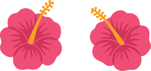 Pink hibiscus flower vector illustration. © ziaur