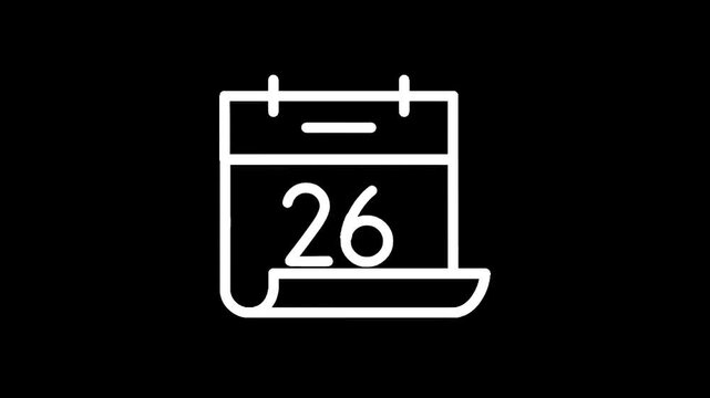 Simple hand-drawn calendar icon showing the 26th day of the month