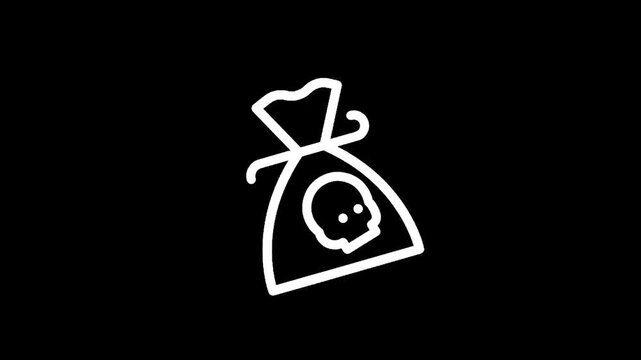 Icon of a money bag with a skull symbol indicating danger or poison