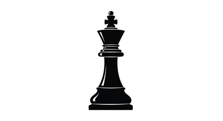 chess king piece silhouette black on white background high quality professional detailed modern elegant stylish clean crisp vibrant colorful digital © RMvectors02