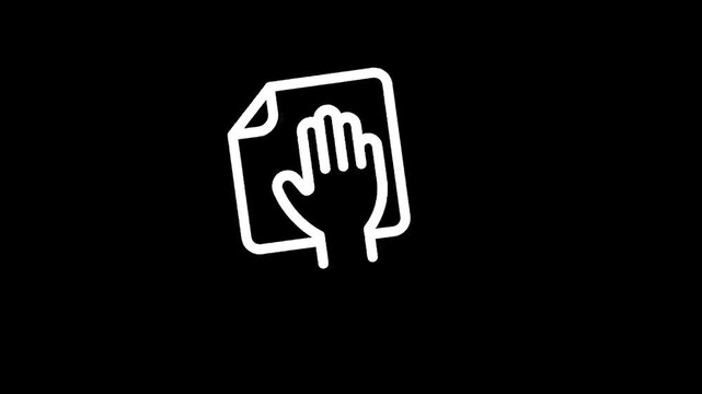 Hand wiping a document with a cloth, symbolizing cleaning or data sanitization