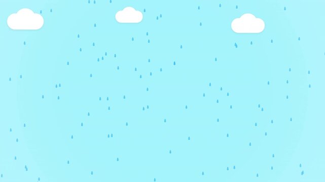Gentle Rainfall Over a Peaceful Sky with Soft Clouds Creating a Calm and Soothing Atmosphere in Nature Video