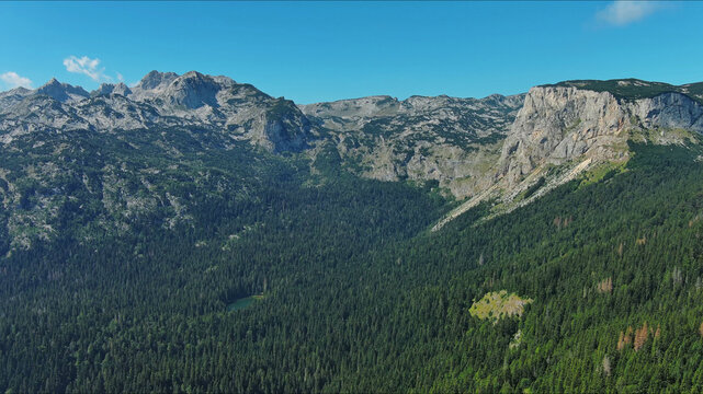 Aerial view on mountains in park Durmitor