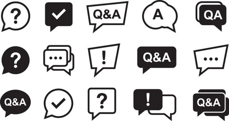 Fototapeta premium Communication vactor diverse speech bubble icons for questions answers and dialogue