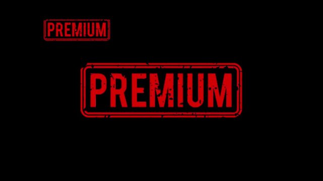 premium stamp red label luxury badge animation, premium seal typography commercial motion graphic, high end product premium badge animation