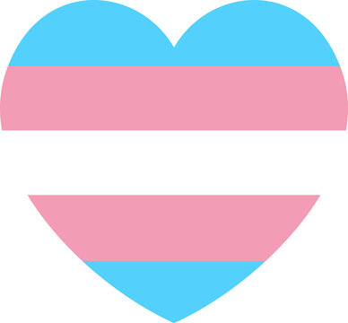 Transgender flag sticker, icon in heart shape. Symbol movement lgbt heart button, badge, banner, background. Element of sexual minorities, gays, lesbians.