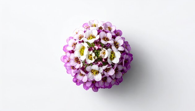 Cluster of beautiful Dianthus barbatus blossoms with fringed petals on a white background