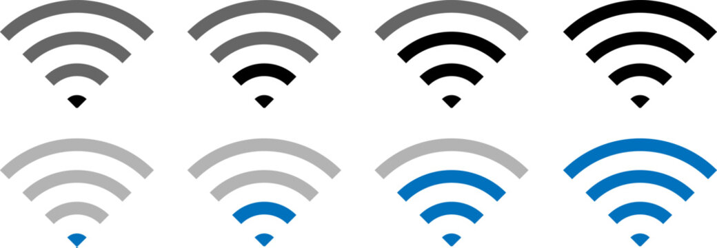wifi signal strength levels flat design vector illustration