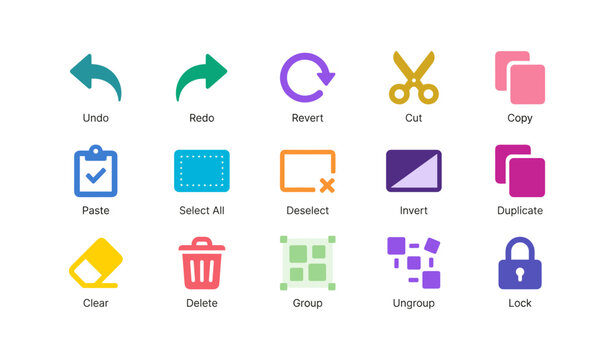 Interface icons showing edit and selection tools on white background
