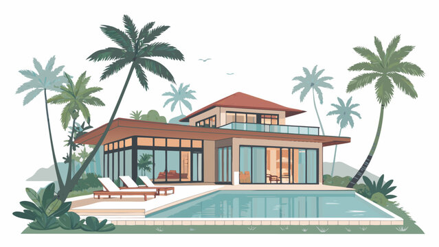 Modern Tropical House with Swimming Pool.