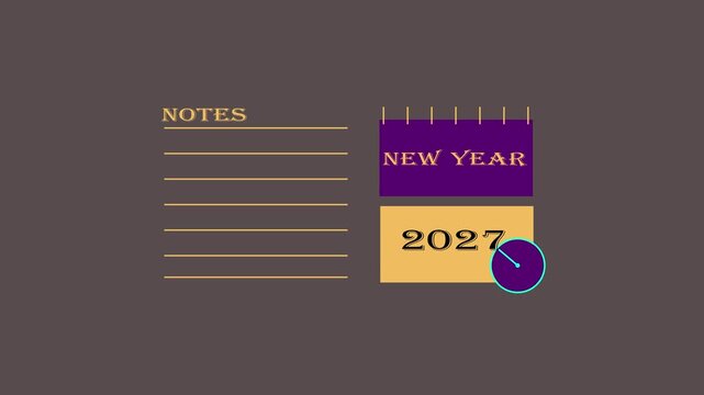 2027 new year calender animation background