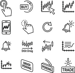 Fototapeta premium Trading & Stock Market Icons – Bull Bear Finance Symbols.
