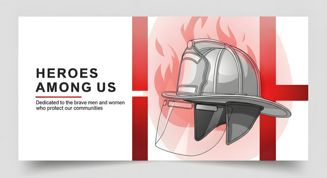Firefighter helmet with UK flag and flames