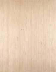 Fototapeta premium Natural cherry wood veneer with soft pinkish-beige tones, fine straight grain and small pin knots, refined warm wood texture.