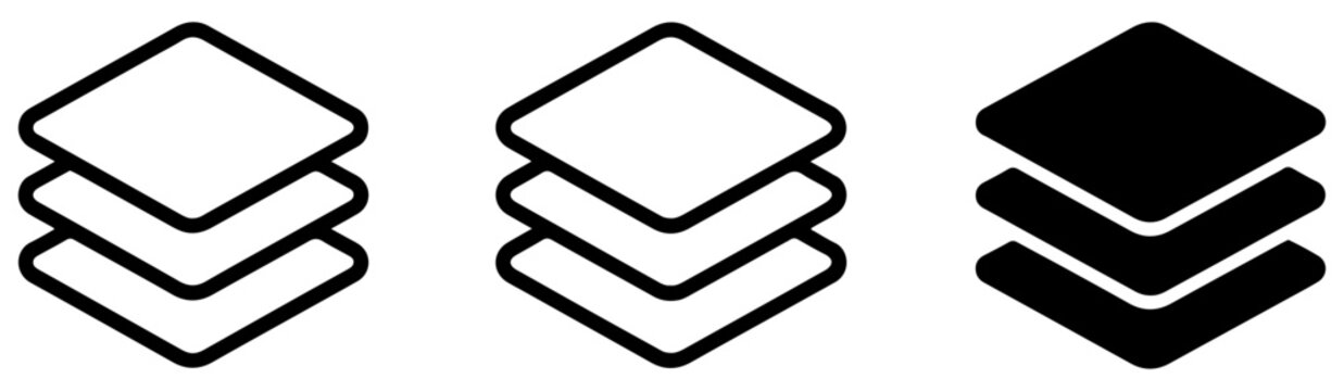layer icon set layout stack symbols
