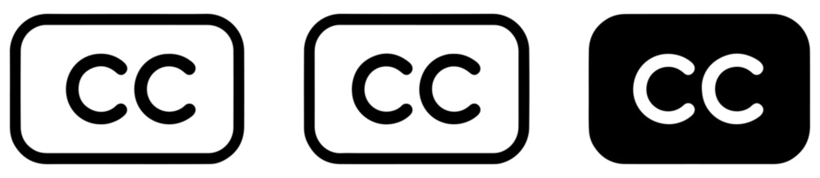closed caption icon set subtitle symbol