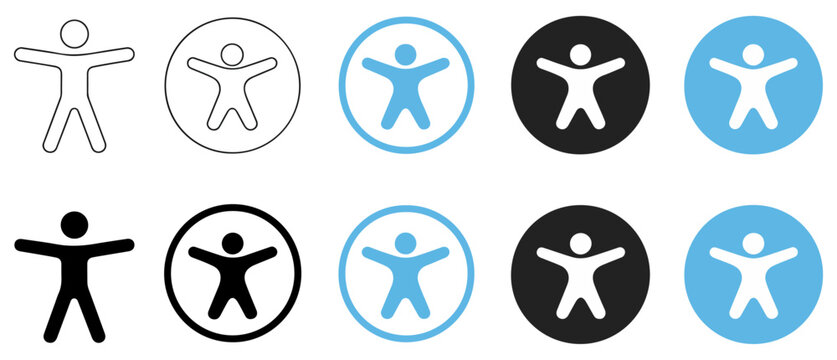 accessibility universal access icon set vector