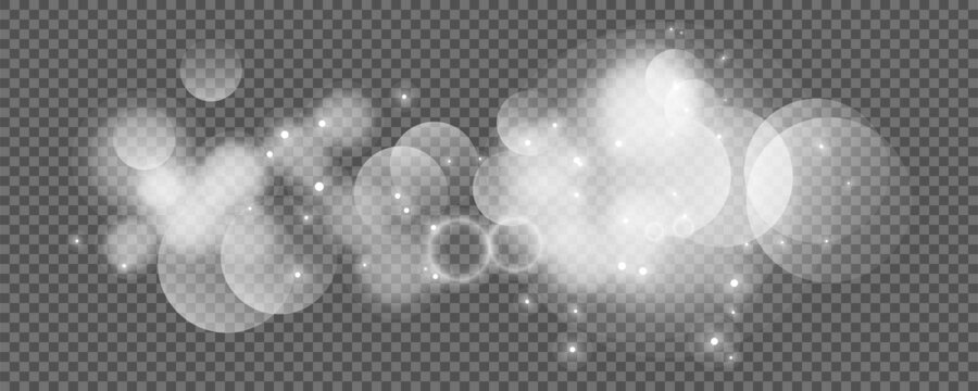 Bokeh circles on transparent background