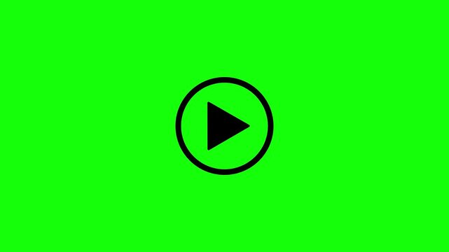 play button icon forming on green screen