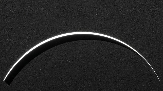 arc. A single glowing white arc on a dark background representing fluid motion. STEM education sheets, lab safety posters, designed for biotech research communications.
