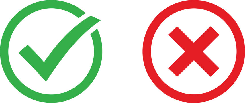 Check mark and cross icon Vector
