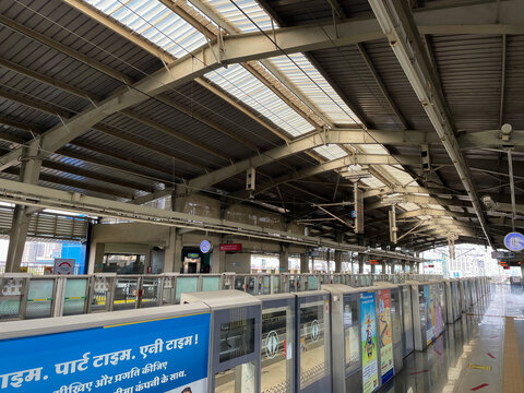Noida Metro Station, Noida, Uttar Pradesh, India on March 2, 2023