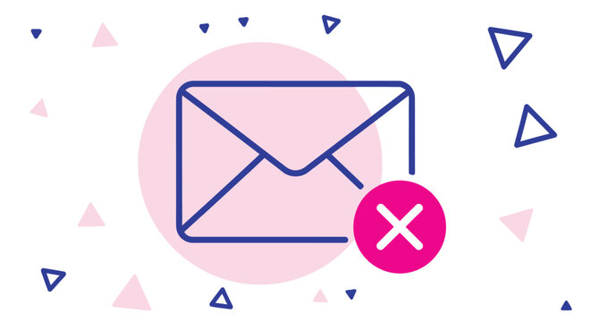 An email symbol marked with a red cross icon indicates a blocked message or an error during the digital communication delivery process.