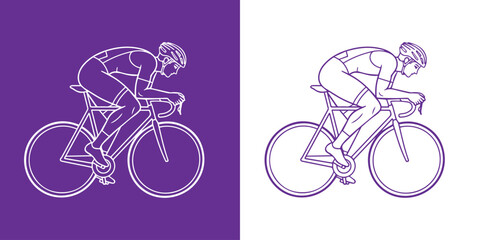 Obraz premium Cycling athlete sketch a dual tone illustration of a cyclist in motion