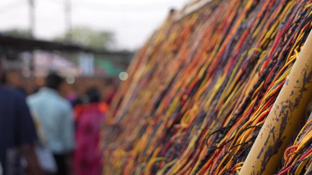 Close-Up Colorful Threads spitual hindu dharma concept