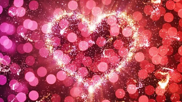 Heart Bokeh Background Love Romance Sparkling Valentine Animation