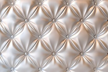 Naklejka premium Elegant white tufted fabric with diamond stitching and soft, draped folds.